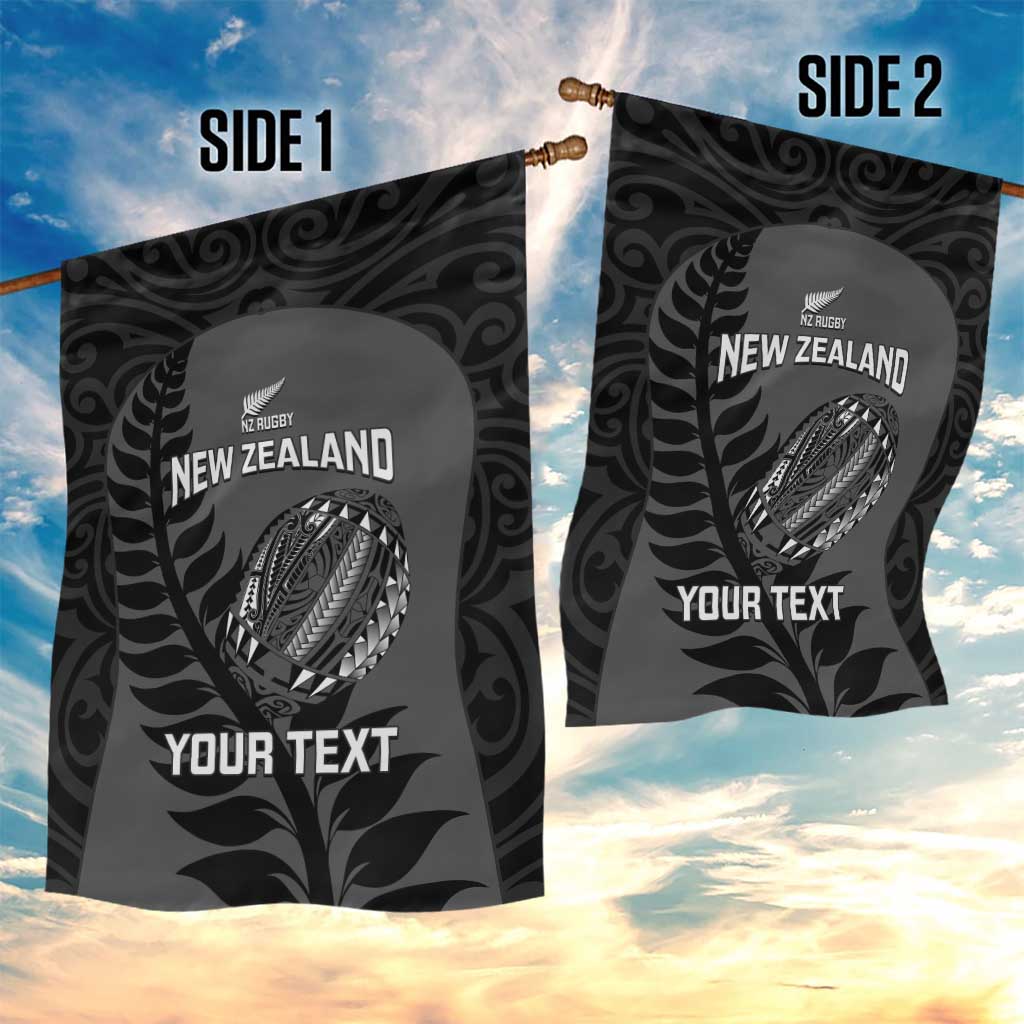 Custom New Zealand Silver Fern Rugby 2025 Garden Flag Go Champions Aotearoa Maori Black LT14 - Polynesian Pride