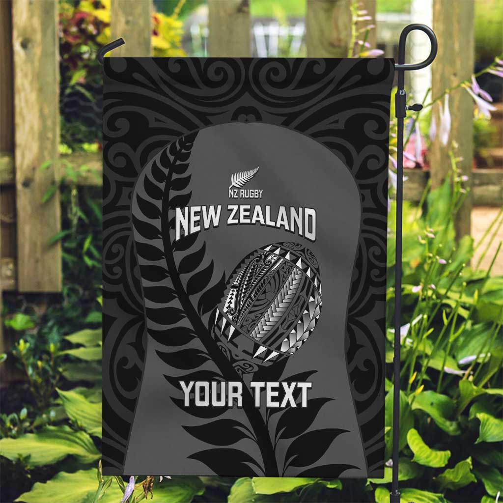 Custom New Zealand Silver Fern Rugby 2025 Garden Flag Go Champions Aotearoa Maori Black LT14 Garden Flag Black - Polynesian Pride