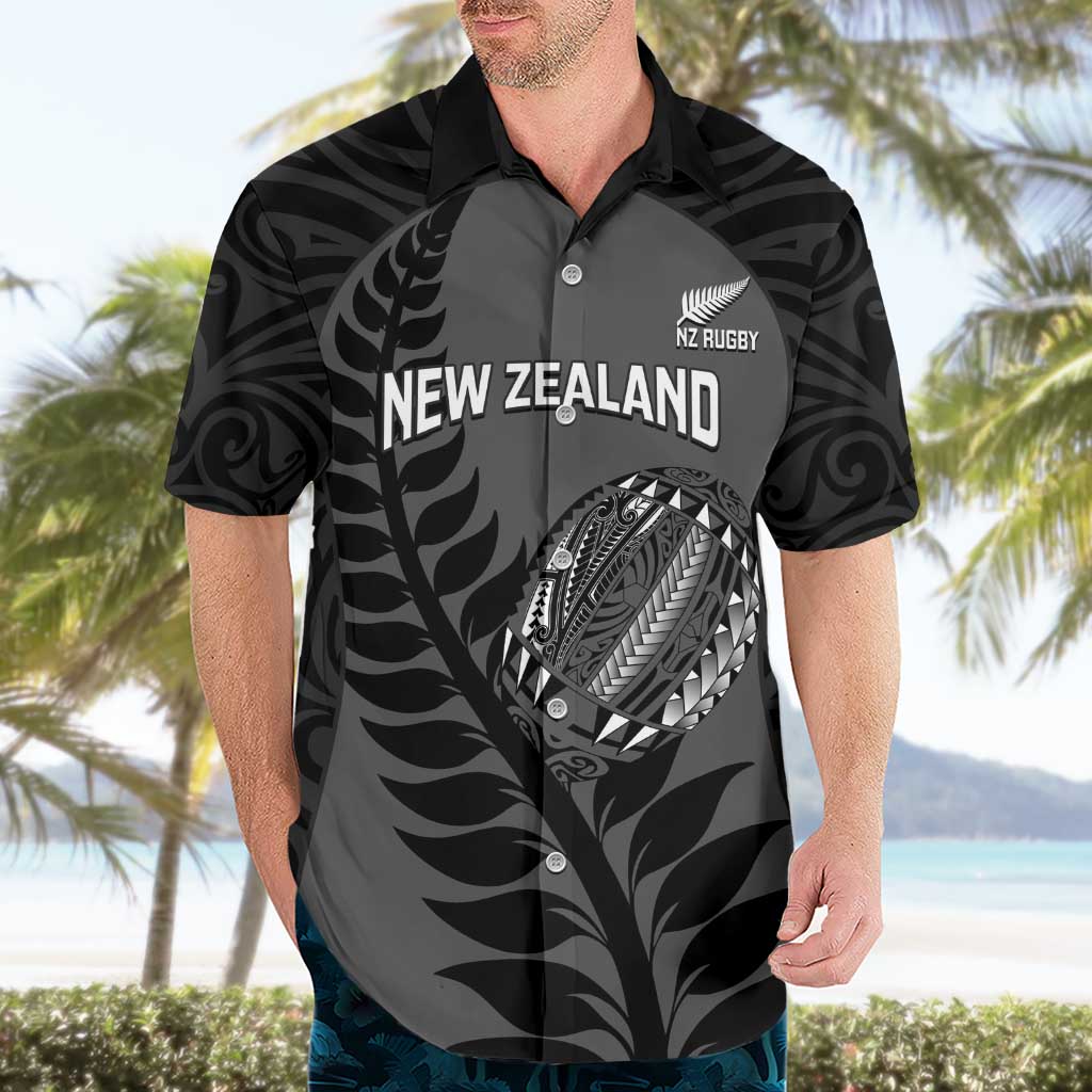 Custom New Zealand Silver Fern Rugby 2025 Hawaiian Shirt Go Champions Aotearoa Maori Black LT14 - Polynesian Pride