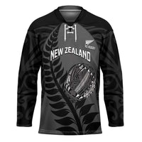 Custom New Zealand Silver Fern Rugby 2025 Hockey Jersey Go Champions Aotearoa Maori Black LT14 Unisex Black - Polynesian Pride