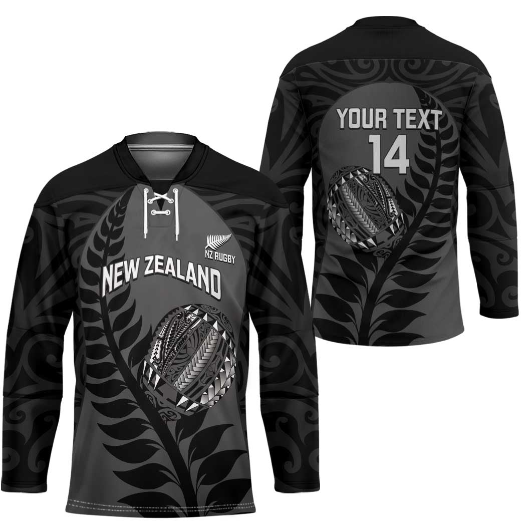 Custom New Zealand Silver Fern Rugby 2025 Hockey Jersey Go Champions Aotearoa Maori Black LT14 - Polynesian Pride