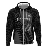 Custom New Zealand Silver Fern Rugby 2025 Hoodie Go Champions Aotearoa Maori Black LT14 Zip Hoodie Black - Polynesian Pride