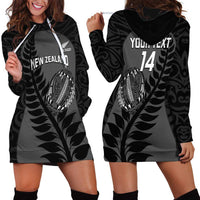 Custom New Zealand Silver Fern Rugby 2025 Hoodie Dress Go Champions Aotearoa Maori Black LT14 - Polynesian Pride