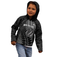 Custom New Zealand Silver Fern Rugby 2025 Kid Hoodie Go Champions Aotearoa Maori Black LT14 - Polynesian Pride
