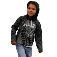 Custom New Zealand Silver Fern Rugby 2025 Kid Hoodie Go Champions Aotearoa Maori Black LT14 - Polynesian Pride