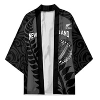 Custom New Zealand Silver Fern Rugby 2025 Kimono Go Champions Aotearoa Maori Black LT14 Unisex Black - Polynesian Pride