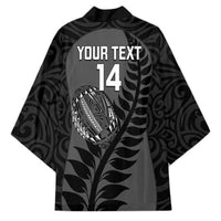 Custom New Zealand Silver Fern Rugby 2025 Kimono Go Champions Aotearoa Maori Black LT14 - Polynesian Pride