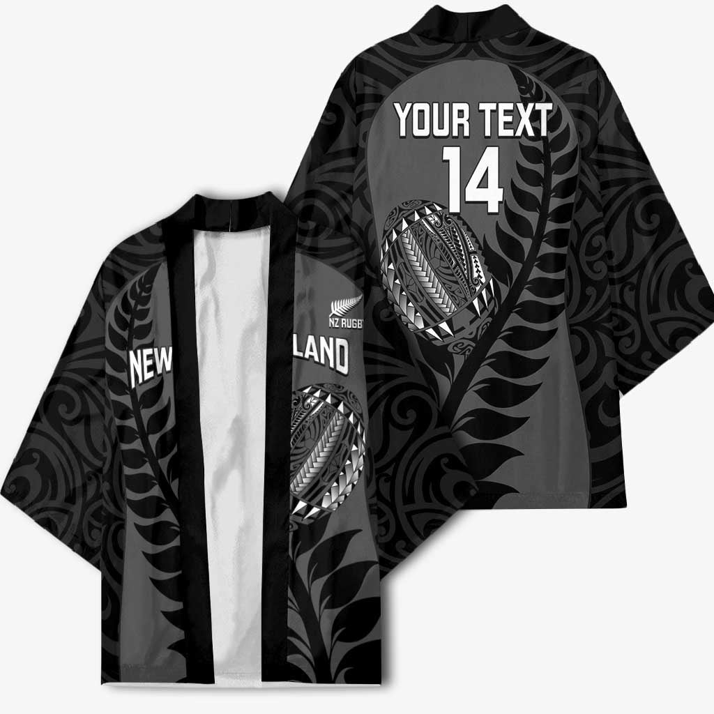Custom New Zealand Silver Fern Rugby 2025 Kimono Go Champions Aotearoa Maori Black LT14 - Polynesian Pride