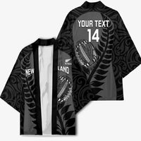 Custom New Zealand Silver Fern Rugby 2025 Kimono Go Champions Aotearoa Maori Black LT14 - Polynesian Pride