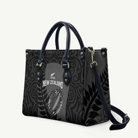 Custom New Zealand Silver Fern Rugby 2025 Leather Bag Go Champions Aotearoa Maori Black LT14 Black - Polynesian Pride
