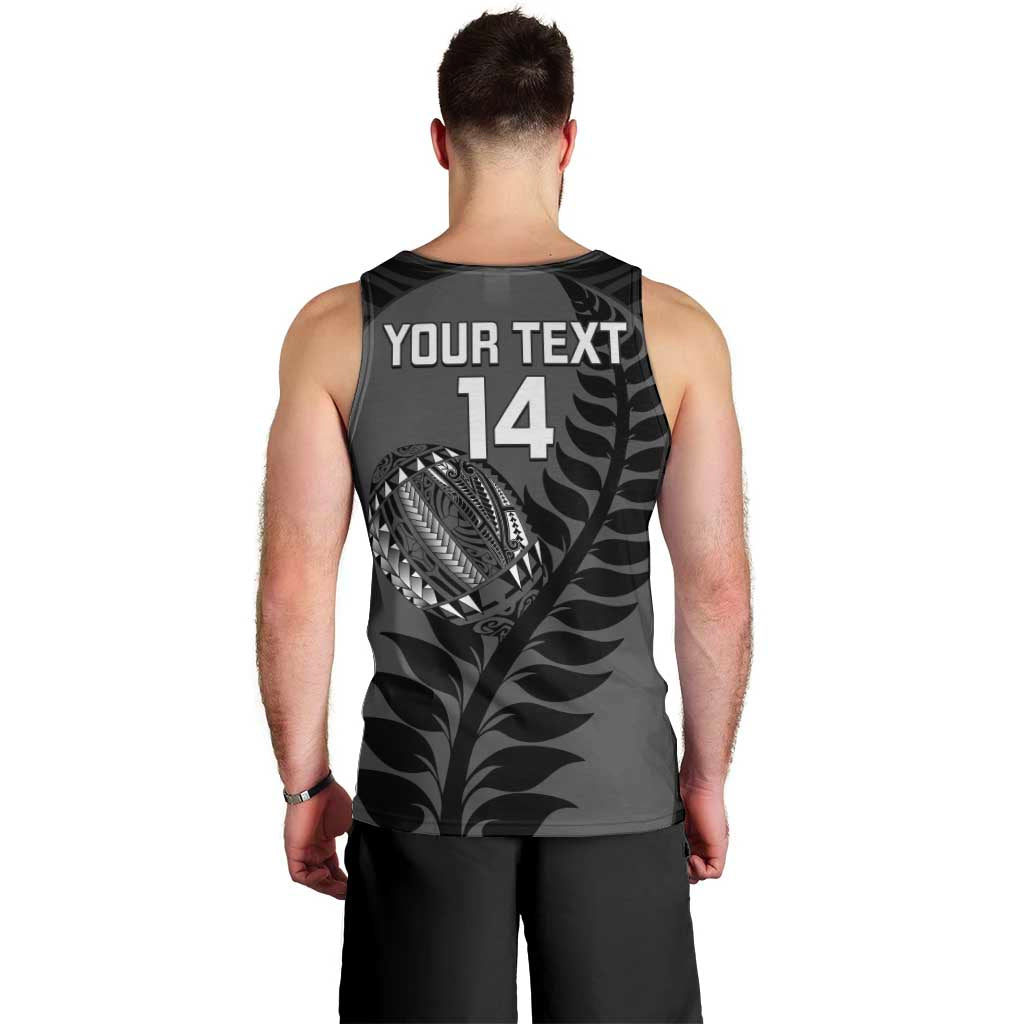 Custom New Zealand Silver Fern Rugby 2025 Men Tank Top Go Champions Aotearoa Maori Black LT14 - Polynesian Pride