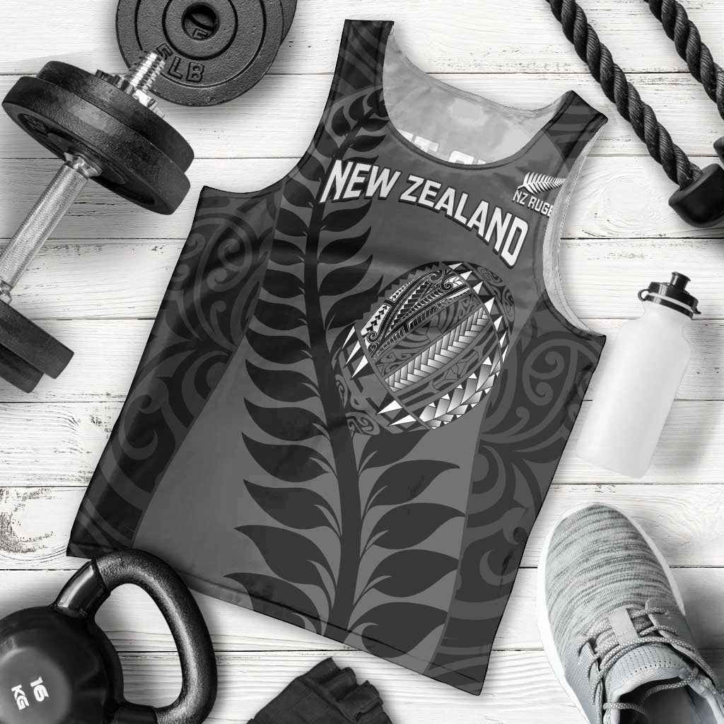 Custom New Zealand Silver Fern Rugby 2025 Men Tank Top Go Champions Aotearoa Maori Black LT14 - Polynesian Pride