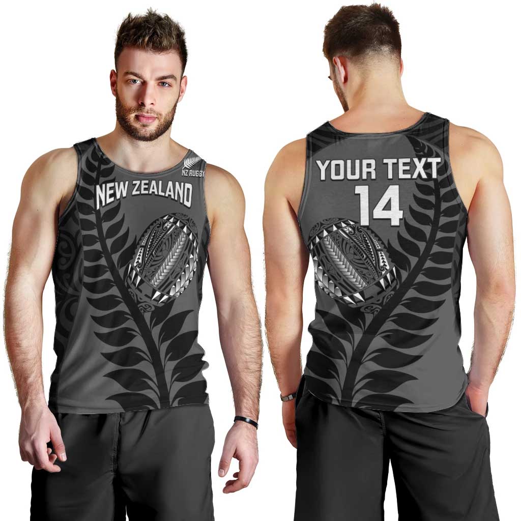 Custom New Zealand Silver Fern Rugby 2025 Men Tank Top Go Champions Aotearoa Maori Black LT14 - Polynesian Pride