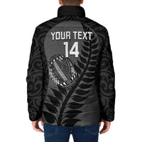 Custom New Zealand Silver Fern Rugby 2025 Padded Jacket Go Champions Aotearoa Maori Black LT14 - Polynesian Pride