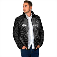 Custom New Zealand Silver Fern Rugby 2025 Padded Jacket Go Champions Aotearoa Maori Black LT14 - Polynesian Pride