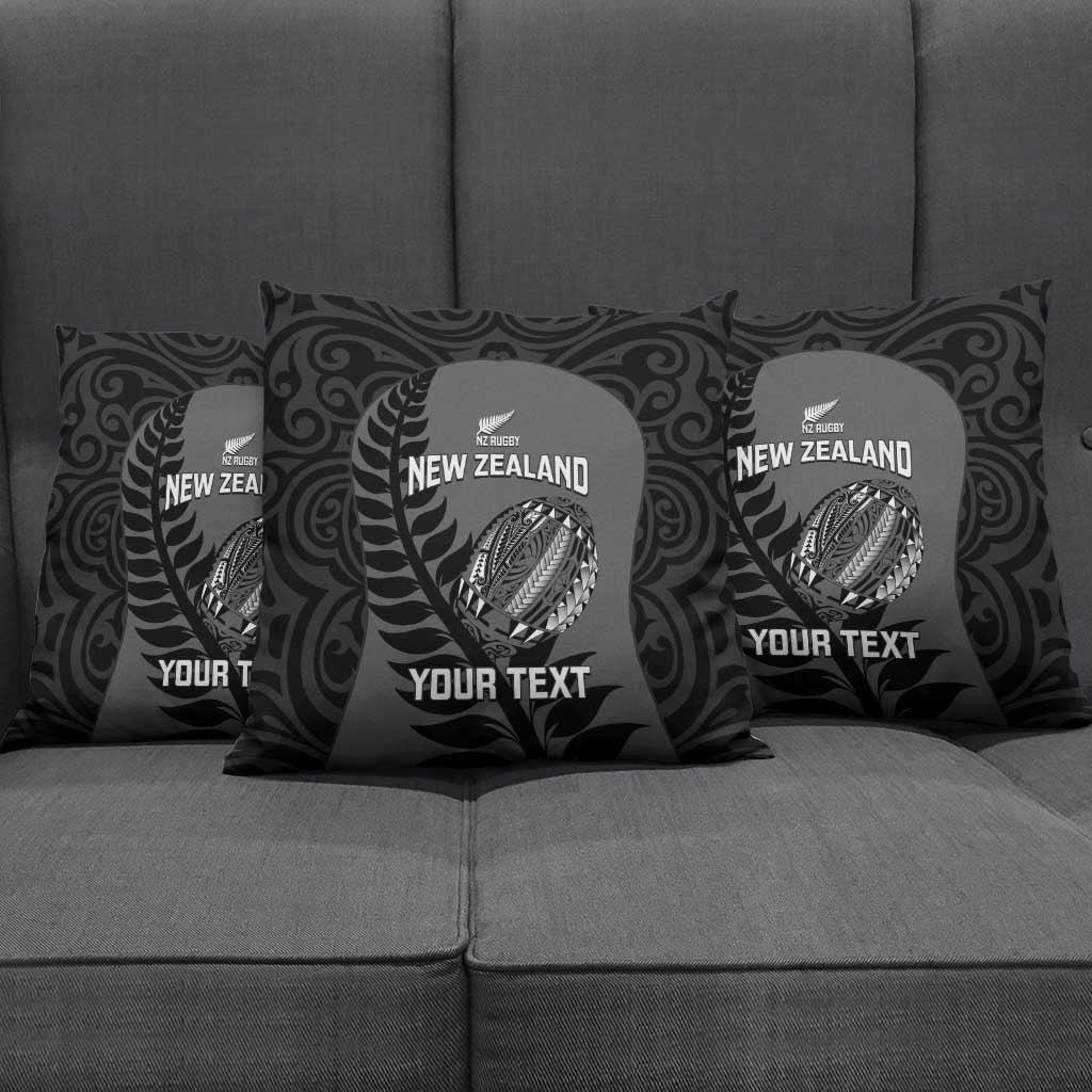 Custom New Zealand Silver Fern Rugby 2025 Pillow Cover Go Champions Aotearoa Maori Black LT14 - Polynesian Pride