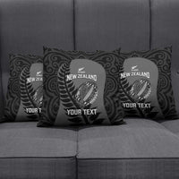 Custom New Zealand Silver Fern Rugby 2025 Pillow Cover Go Champions Aotearoa Maori Black LT14 - Polynesian Pride