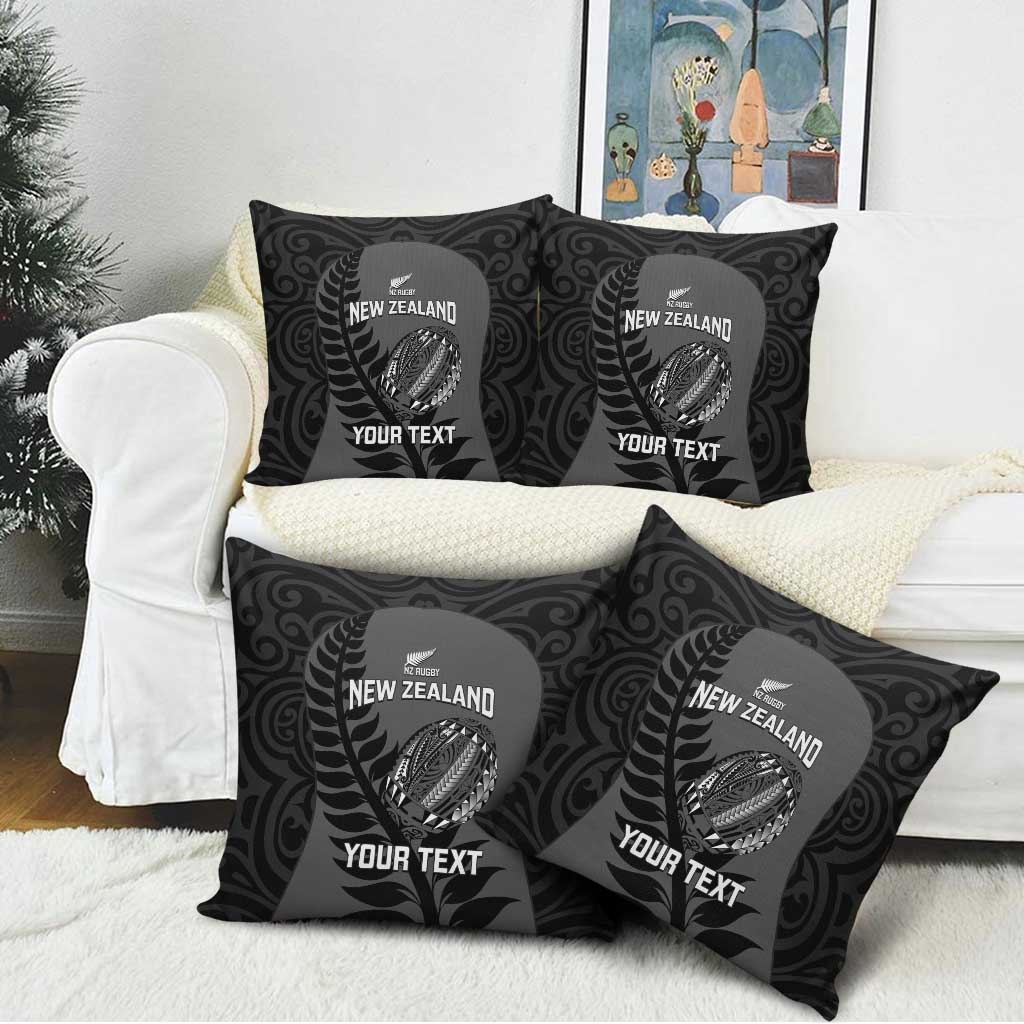 Custom New Zealand Silver Fern Rugby 2025 Pillow Cover Go Champions Aotearoa Maori Black LT14 - Polynesian Pride