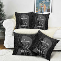 Custom New Zealand Silver Fern Rugby 2025 Pillow Cover Go Champions Aotearoa Maori Black LT14 - Polynesian Pride