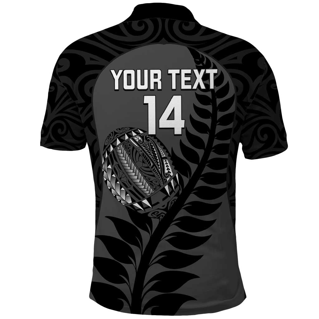 Custom New Zealand Silver Fern Rugby 2025 Polo Shirt Go Champions Aotearoa Maori Black LT14 - Polynesian Pride