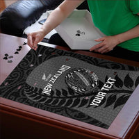 Custom New Zealand Silver Fern Rugby 2025 Puzzle Go Champions Aotearoa Maori Black LT14 - Polynesian Pride