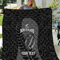 Custom New Zealand Silver Fern Rugby 2025 Quilt Go Champions Aotearoa Maori Black LT14 Black - Polynesian Pride