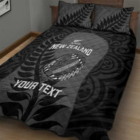 Custom New Zealand Silver Fern Rugby 2025 Quilt Bed Set Go Champions Aotearoa Maori Black LT14 - Polynesian Pride