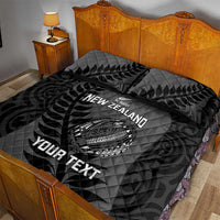 Custom New Zealand Silver Fern Rugby 2025 Quilt Bed Set Go Champions Aotearoa Maori Black LT14 - Polynesian Pride