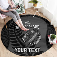 Custom New Zealand Silver Fern Rugby 2025 Round Carpet Go Champions Aotearoa Maori Black LT14 - Polynesian Pride