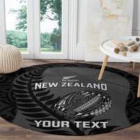 Custom New Zealand Silver Fern Rugby 2025 Round Carpet Go Champions Aotearoa Maori Black LT14 - Polynesian Pride