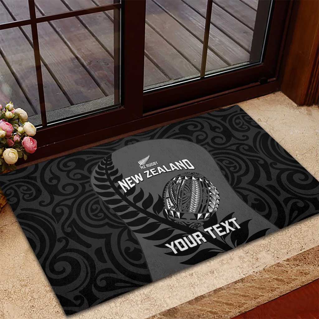 Custom New Zealand Silver Fern Rugby 2025 Rubber Doormat Go Champions Aotearoa Maori Black LT14 - Polynesian Pride