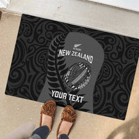 Custom New Zealand Silver Fern Rugby 2025 Rubber Doormat Go Champions Aotearoa Maori Black LT14 - Polynesian Pride