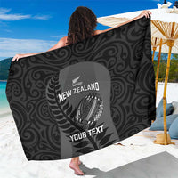 Custom New Zealand Silver Fern Rugby 2025 Sarong Go Champions Aotearoa Maori Black LT14 One Size 44 x 66 inches Black - Polynesian Pride