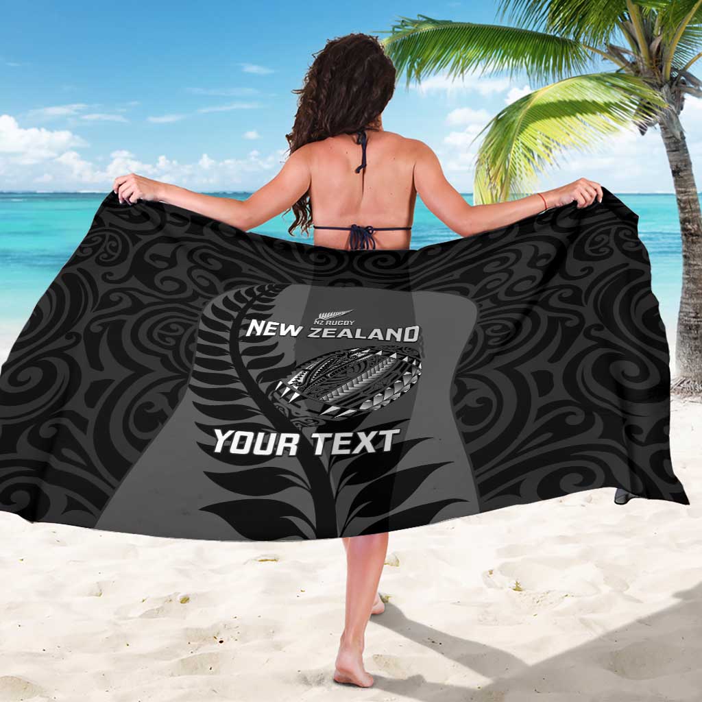 Custom New Zealand Silver Fern Rugby 2025 Sarong Go Champions Aotearoa Maori Black LT14 - Polynesian Pride