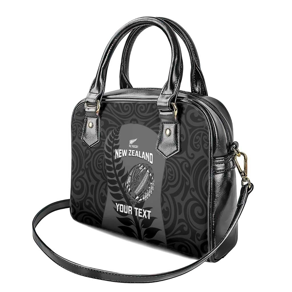 Custom New Zealand Silver Fern Rugby 2025 Shoulder Handbag Go Champions Aotearoa Maori Black LT14 - Polynesian Pride
