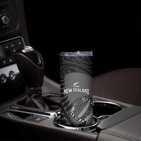 Custom New Zealand Silver Fern Rugby 2025 Skinny Tumbler Go Champions Aotearoa Maori Black LT14 - Polynesian Pride