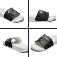 Custom New Zealand Silver Fern Rugby 2025 Slide Sandals Go Champions Aotearoa Maori Black LT14 - Polynesian Pride