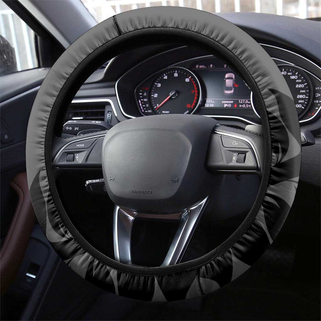 New Zealand Silver Fern Rugby 2025 Steering Wheel Cover Go Champions Aotearoa Maori Black LT14 - Polynesian Pride