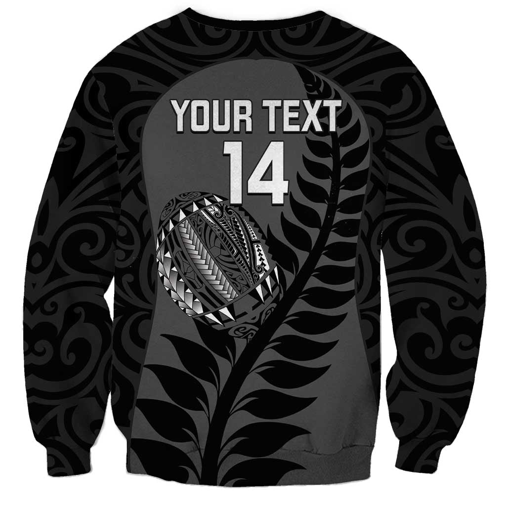 Custom New Zealand Silver Fern Rugby 2025 Sweatshirt Go Champions Aotearoa Maori Black LT14 - Polynesian Pride