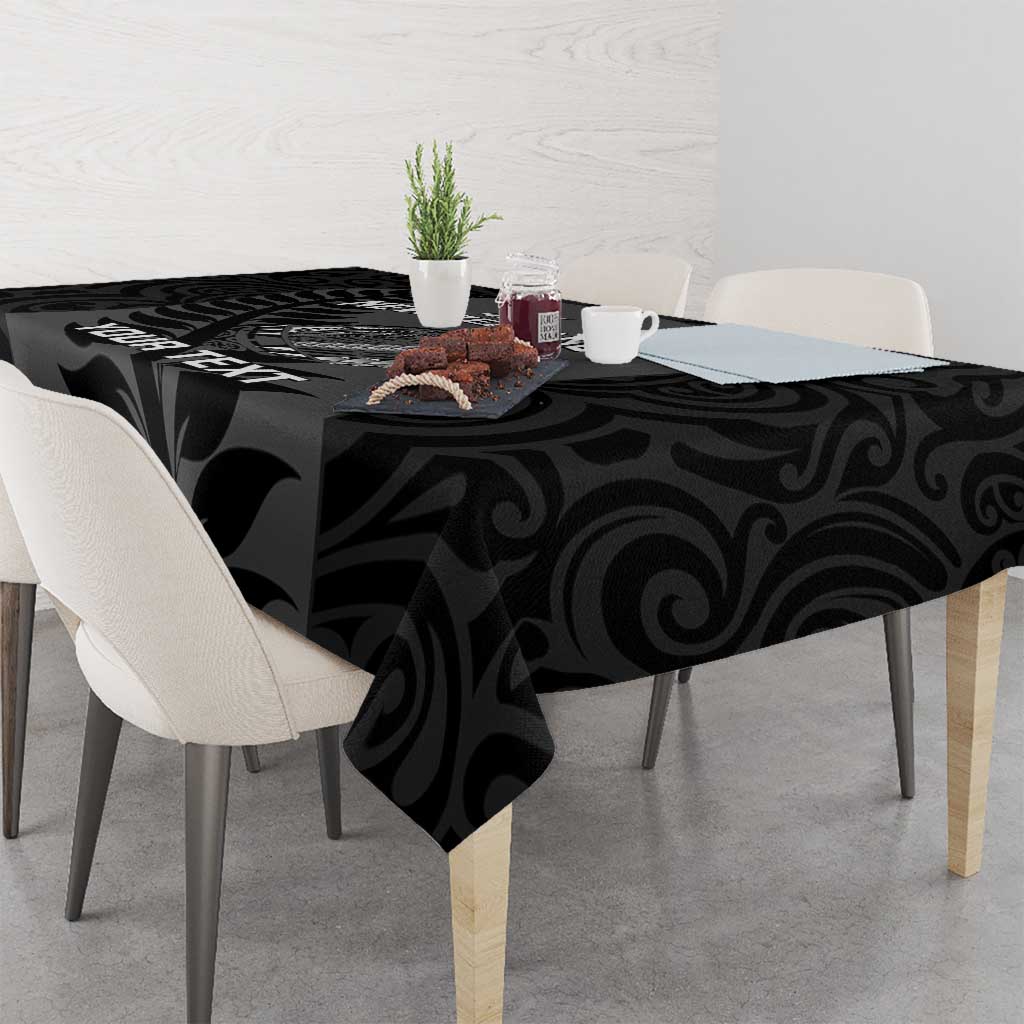 Custom New Zealand Silver Fern Rugby 2025 Tablecloth Go Champions Aotearoa Maori Black LT14 - Polynesian Pride