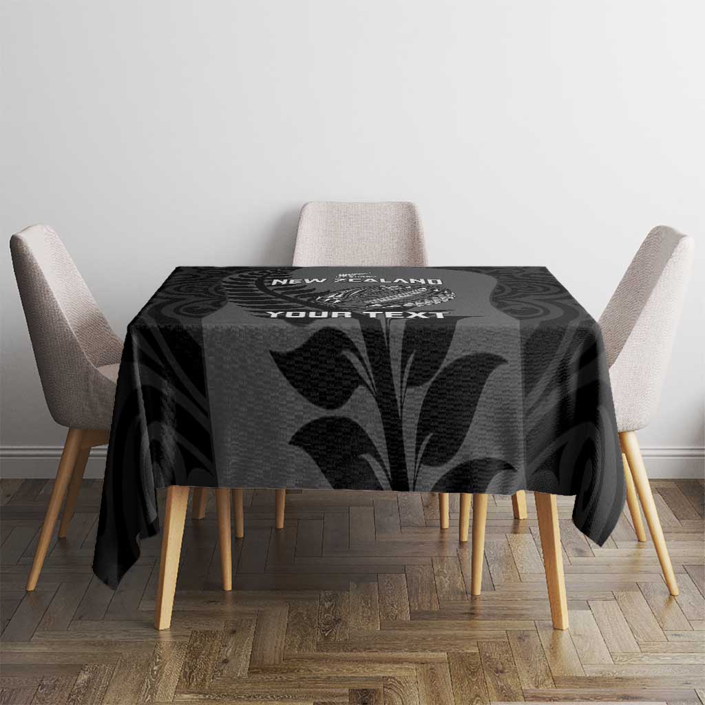 Custom New Zealand Silver Fern Rugby 2025 Tablecloth Go Champions Aotearoa Maori Black LT14 - Polynesian Pride