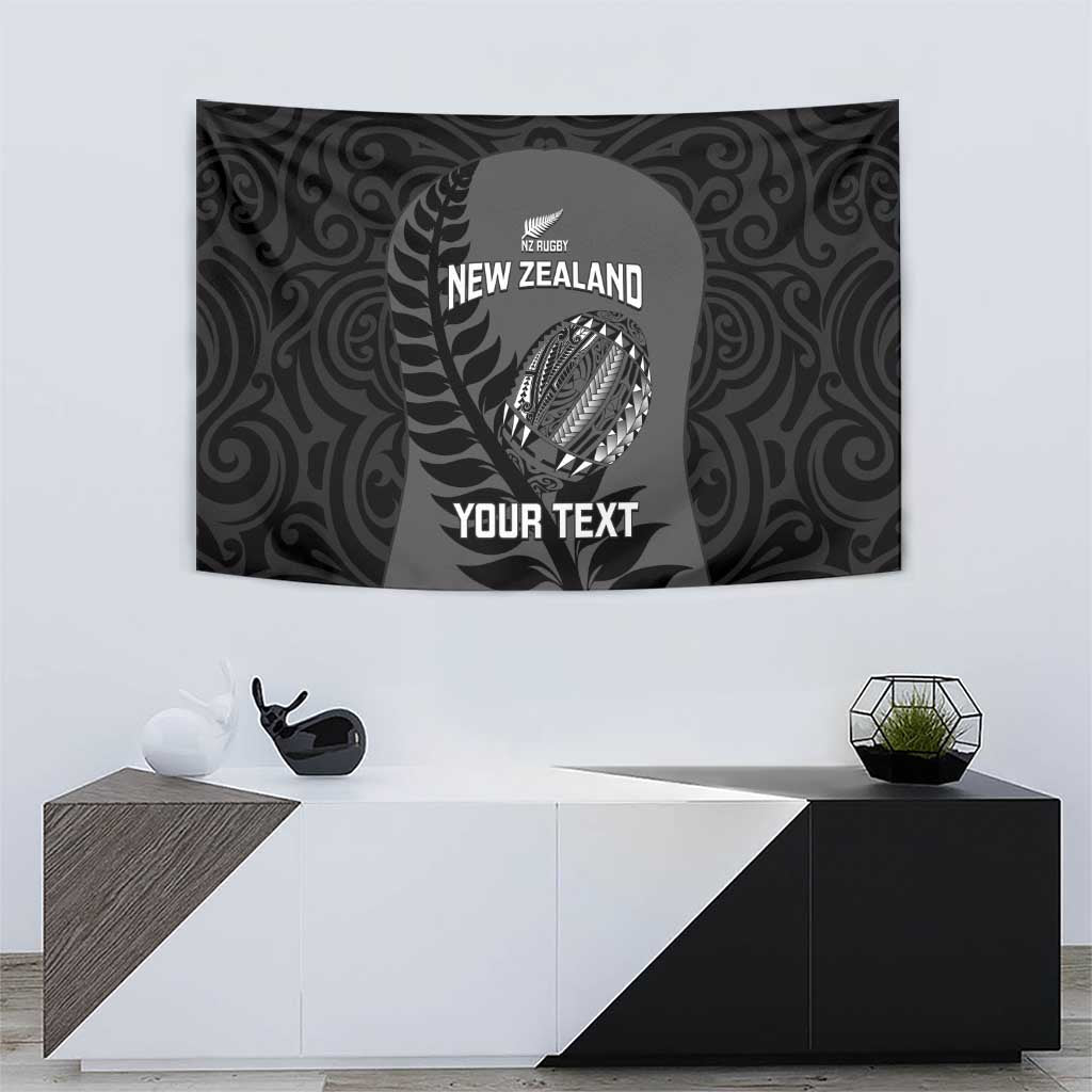 Custom New Zealand Silver Fern Rugby 2025 Tapestry Go Champions Aotearoa Maori Black LT14 - Polynesian Pride