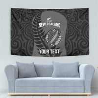 Custom New Zealand Silver Fern Rugby 2025 Tapestry Go Champions Aotearoa Maori Black LT14 - Polynesian Pride