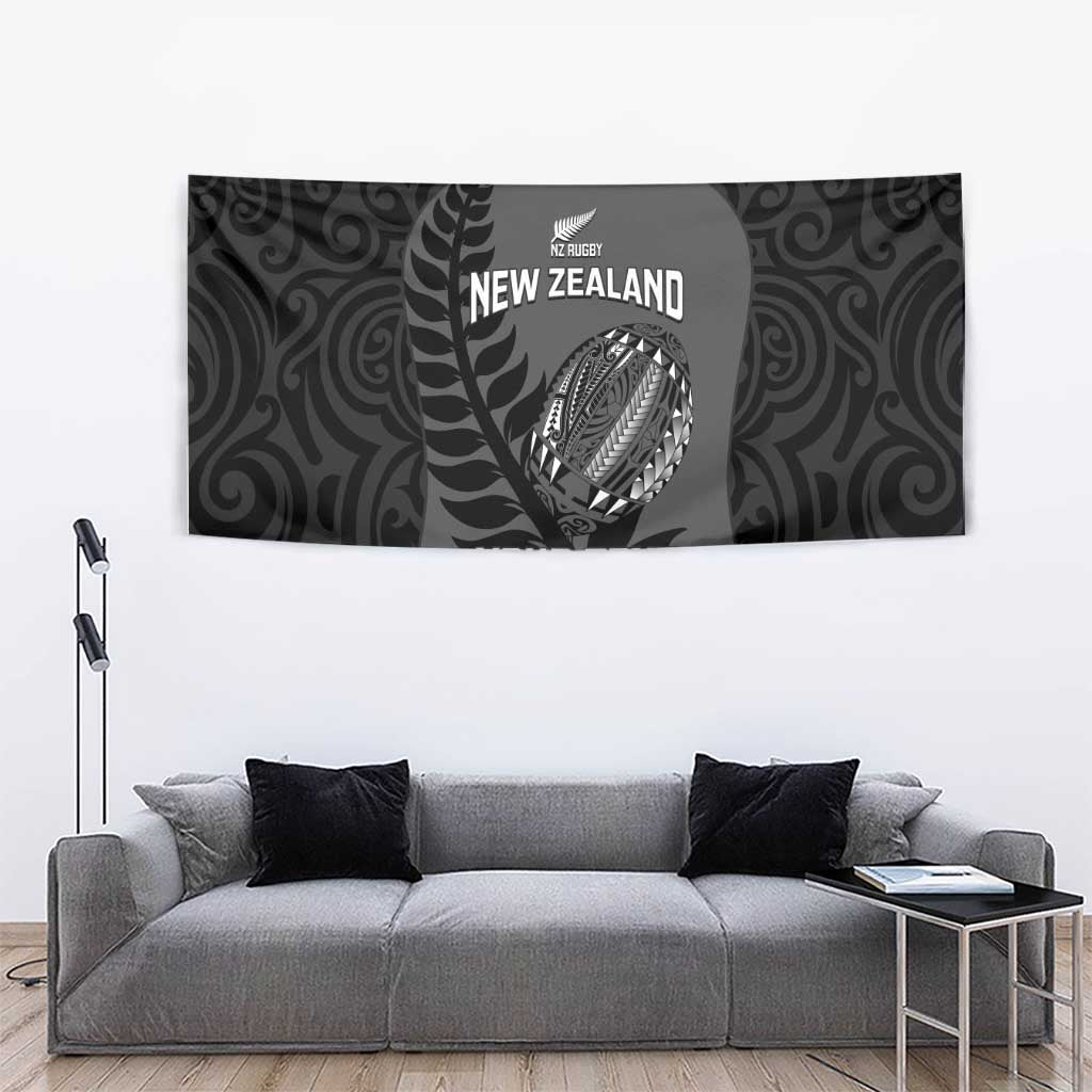 Custom New Zealand Silver Fern Rugby 2025 Tapestry Go Champions Aotearoa Maori Black LT14 - Polynesian Pride