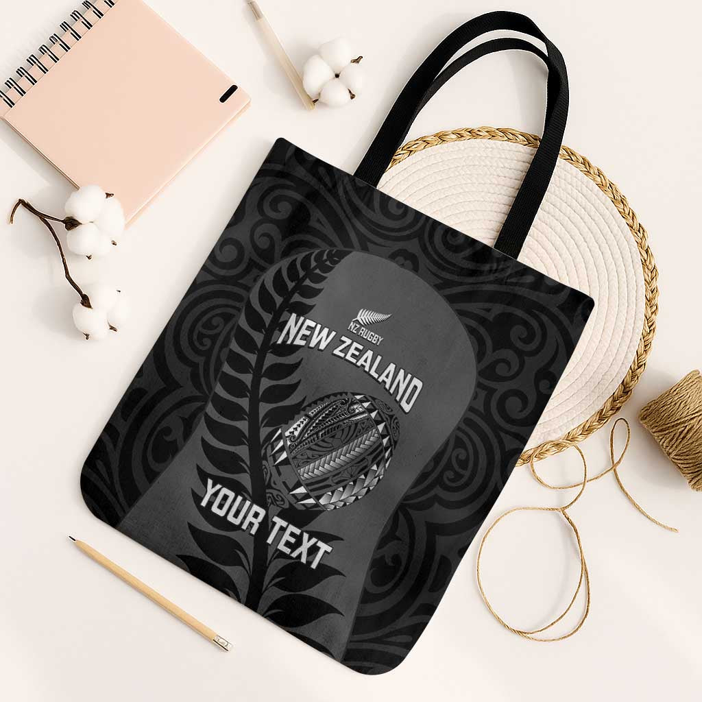 Custom New Zealand Silver Fern Rugby 2025 Tote Bag Go Champions Aotearoa Maori Black LT14 Black Strap One Size Black - Polynesian Pride