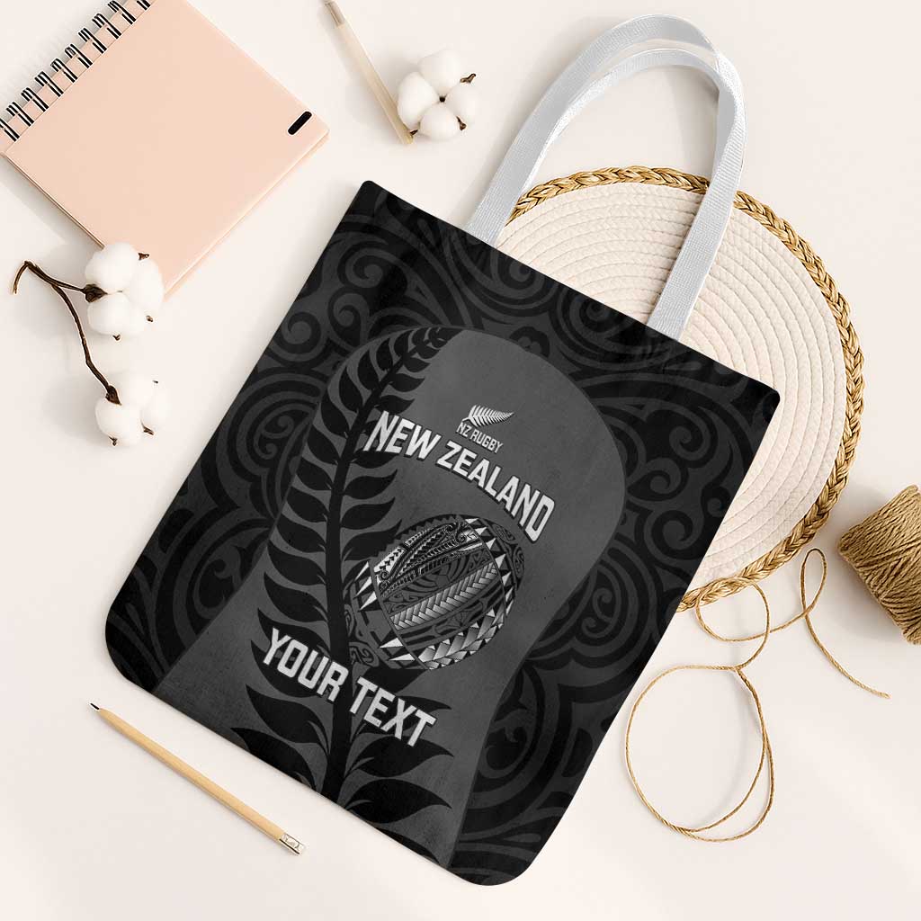 Custom New Zealand Silver Fern Rugby 2025 Tote Bag Go Champions Aotearoa Maori Black LT14 White Strap One Size Black - Polynesian Pride