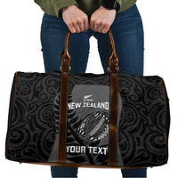 Custom New Zealand Silver Fern Rugby 2025 Travel Bag Go Champions Aotearoa Maori Black LT14 Black - Polynesian Pride