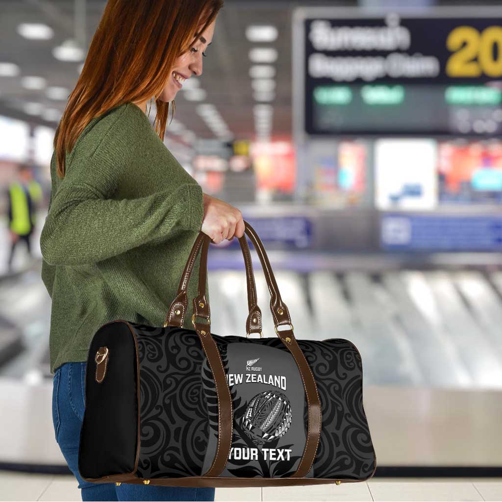 Custom New Zealand Silver Fern Rugby 2025 Travel Bag Go Champions Aotearoa Maori Black LT14 - Polynesian Pride