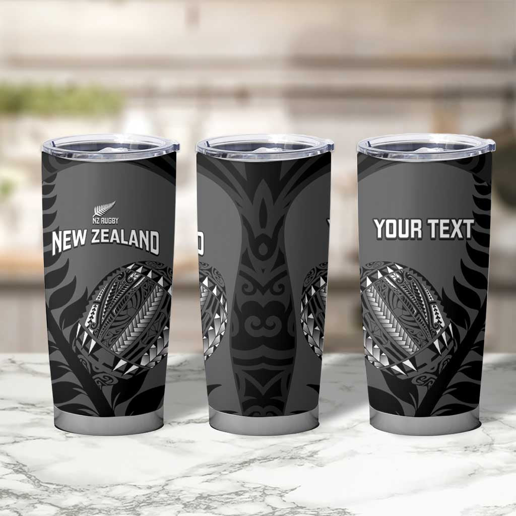 Custom New Zealand Silver Fern Rugby 2025 Tumbler Cup Go Champions Aotearoa Maori Black LT14 - Polynesian Pride