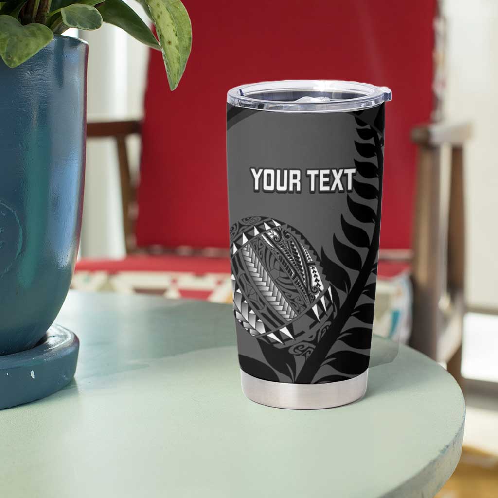 Custom New Zealand Silver Fern Rugby 2025 Tumbler Cup Go Champions Aotearoa Maori Black LT14 - Polynesian Pride